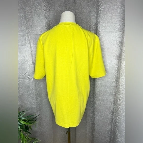 Theory Men’s Crew Neck Short-Sleeve Tee in Stretch Jersey in Cyber Yellow Sz M - Picture 7 of 12